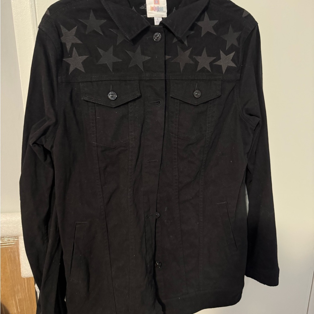 LuLaRoe Black Star Jean Jacket
